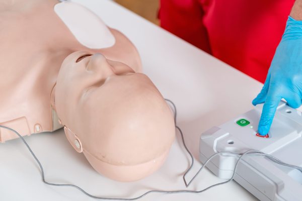First Aid Training - Cardiopulmonary resuscitation. First aid course.